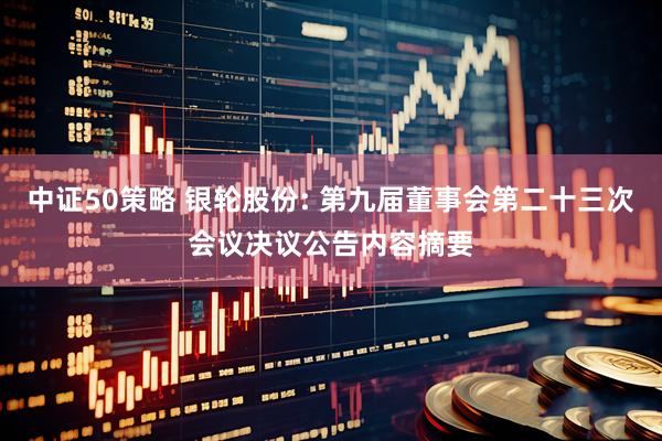 中证50策略 银轮股份: 第九届董事会第二十三次会议决议公告内容摘要